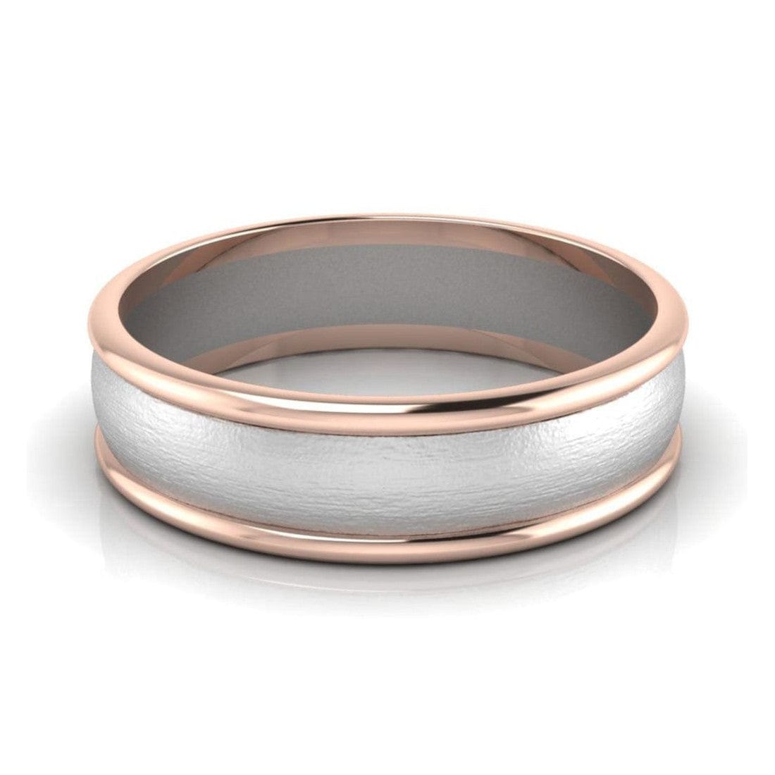 Jewelove™ Rings Classic Plain Platinum Couple Rings With a Rose Gold Border JL PT 633