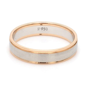 Jewelove™ Rings Men's Band only Classic Plain Platinum Couple Rings With a Rose Gold Border JL PT 633