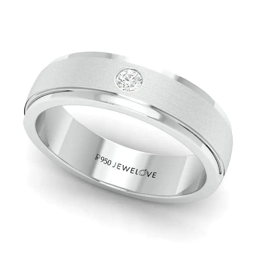 Jewelove™ Rings Classic Platinum Solitaire Love Bands SJ PTO 101