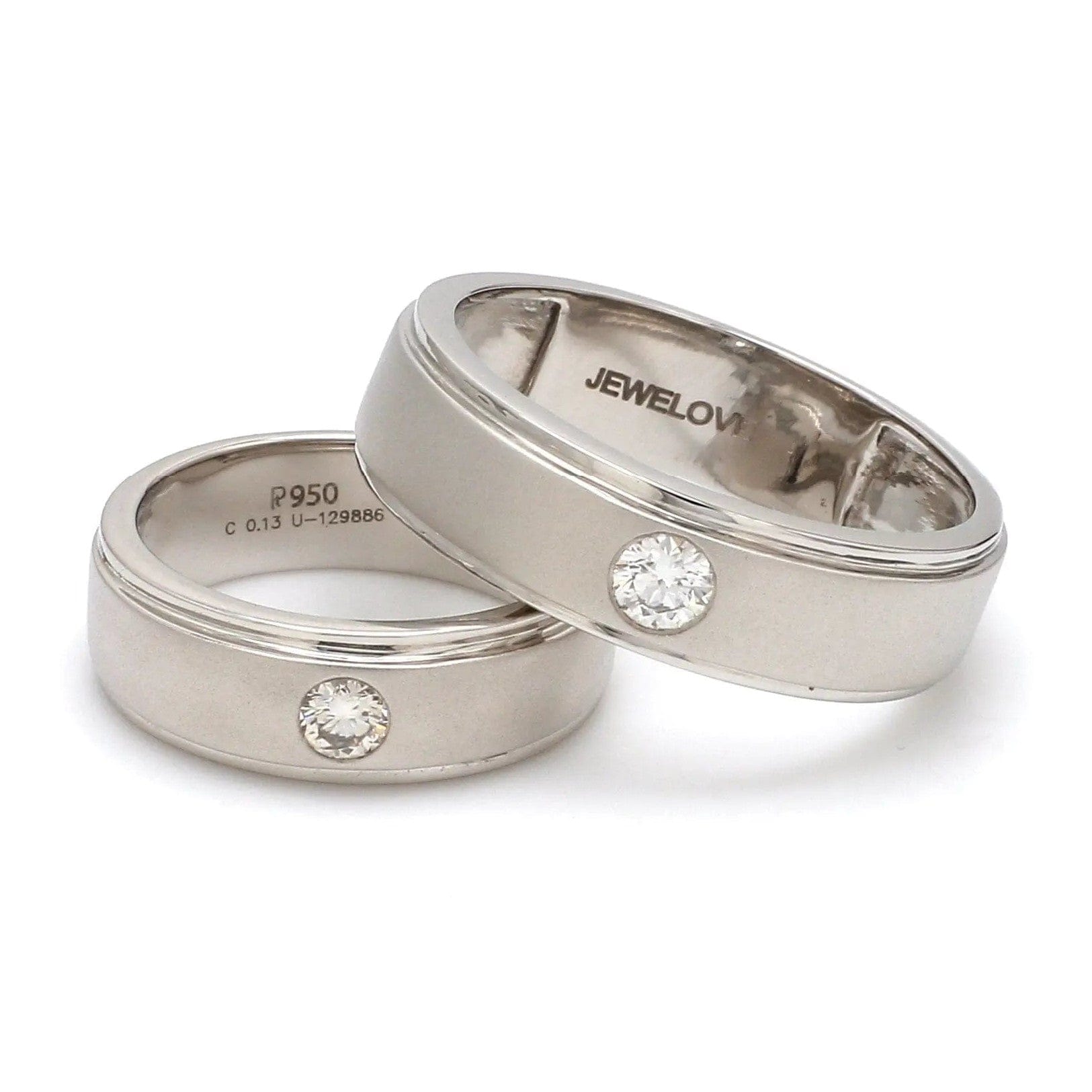 Jewelove™ Rings Classic Platinum Solitaire Love Bands SJ PTO 101