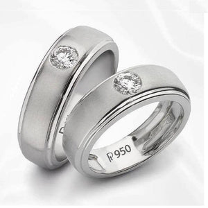 Jewelove™ Rings Classic Platinum Solitaire Love Bands SJ PTO 101