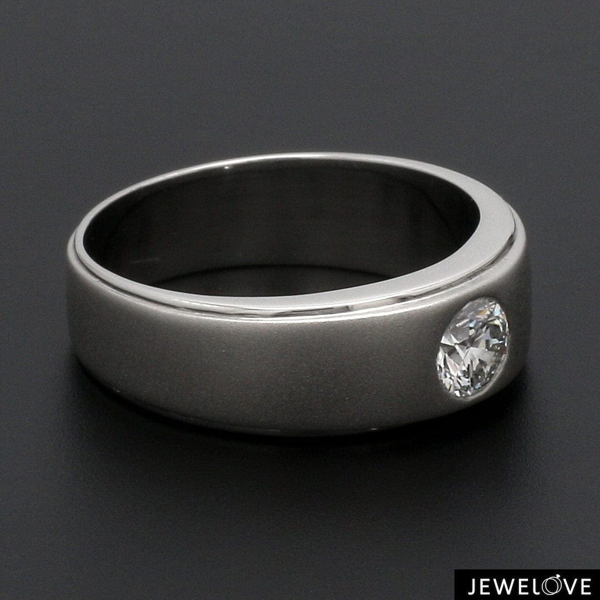 Jewelove™ Rings Both / VVS GH Classic Platinum Solitaire Love Bands SJ PTO 101-A