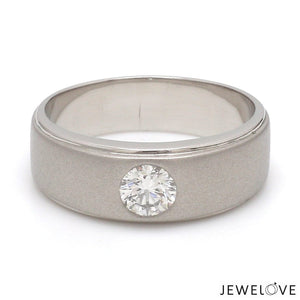 Jewelove™ Rings Both / VVS GH Classic Platinum Solitaire Love Bands SJ PTO 101-A