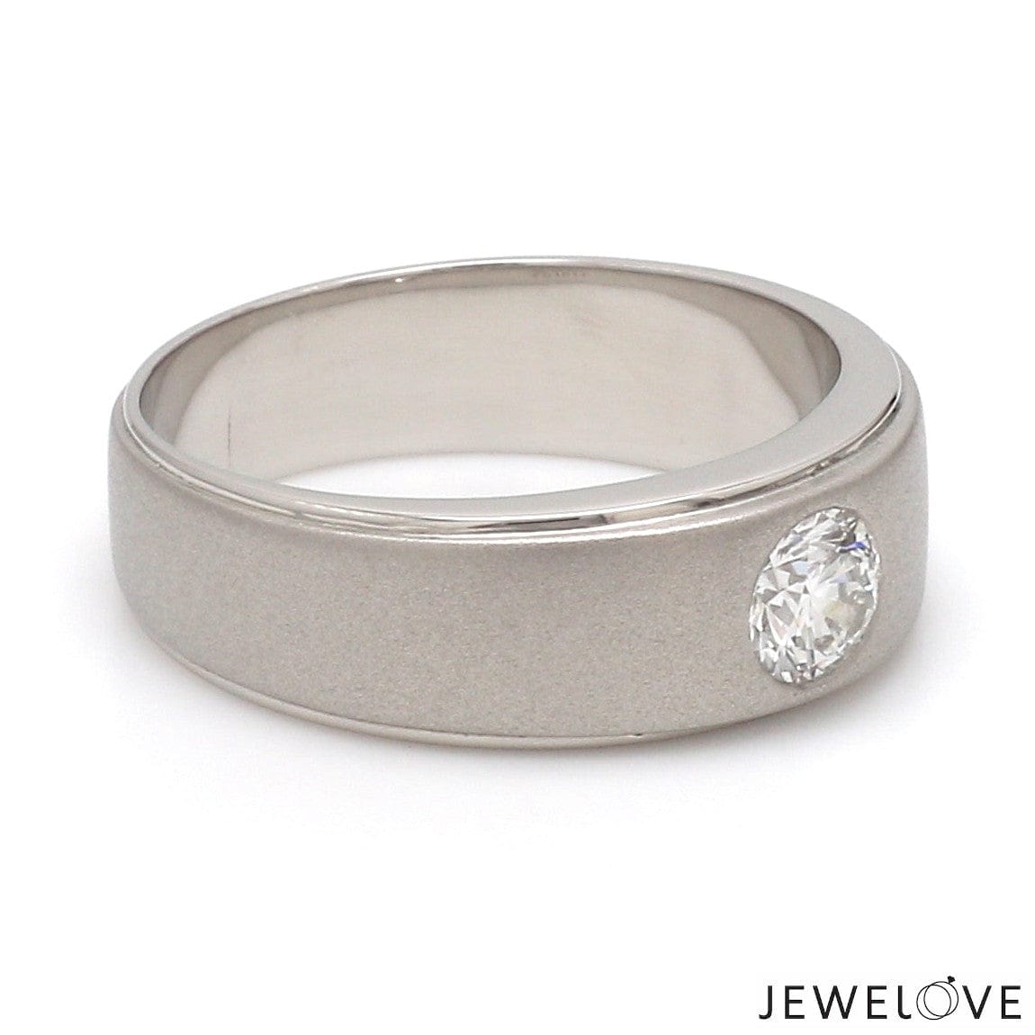 Jewelove™ Rings Both / VVS GH Classic Platinum Solitaire Love Bands SJ PTO 101-A