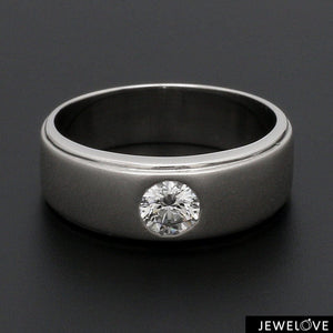 Jewelove™ Rings Both / VVS GH Classic Platinum Solitaire Love Bands SJ PTO 101-A