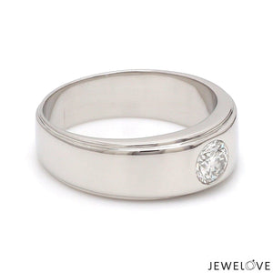 Jewelove™ Rings Classic Platinum Solitaire Love Bands SJ PTO 101 - Hi-Polish