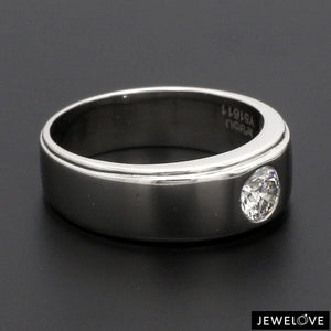 Jewelove™ Rings Classic Platinum Solitaire Love Bands SJ PTO 101 - Hi-Polish