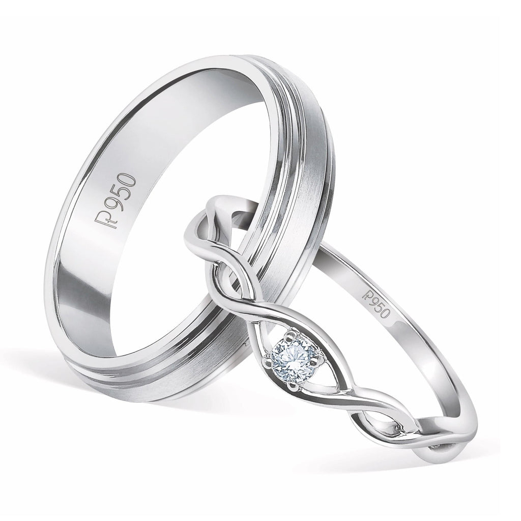 Jewelove™ Rings Classic Yet So Different Platinum Couple Rings JL PT 909