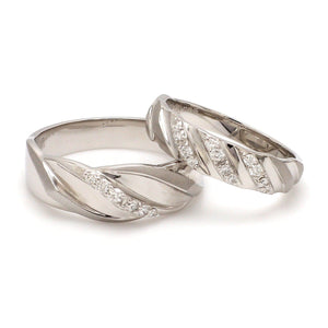 Jewelove™ Rings Compliments of Love Designer Platinum Couple Rings with Diamonds JL PT 533