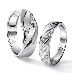 Jewelove™ Rings Compliments of Love Designer Platinum Couple Rings with Diamonds JL PT 533