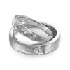 Jewelove™ Rings Curve Textured Platinum Couple Bands with Single Diamonds JL PT 425