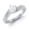 Jewelove™ Rings J VS / Women's Band only Curvy 0.40 cts. Platinum Solitaire Engagement Ring for Women JL PT G-124