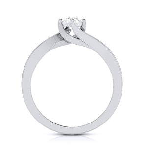 Jewelove™ Rings J VS / Women's Band only Curvy 0.40 cts. Platinum Solitaire Engagement Ring for Women JL PT G-124