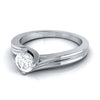 Jewelove™ Rings J VS / Women's Band only Curvy 0.40 cts. Platinum Solitaire Engagement Ring for Women JL PT G-124