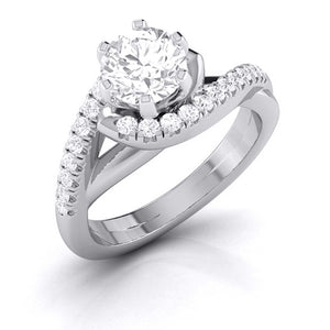 Jewelove™ Rings J VS / Women's Band only Curvy Platinum 1-Carat Solitaire Engagement Ring for Women JL PT G 110-C