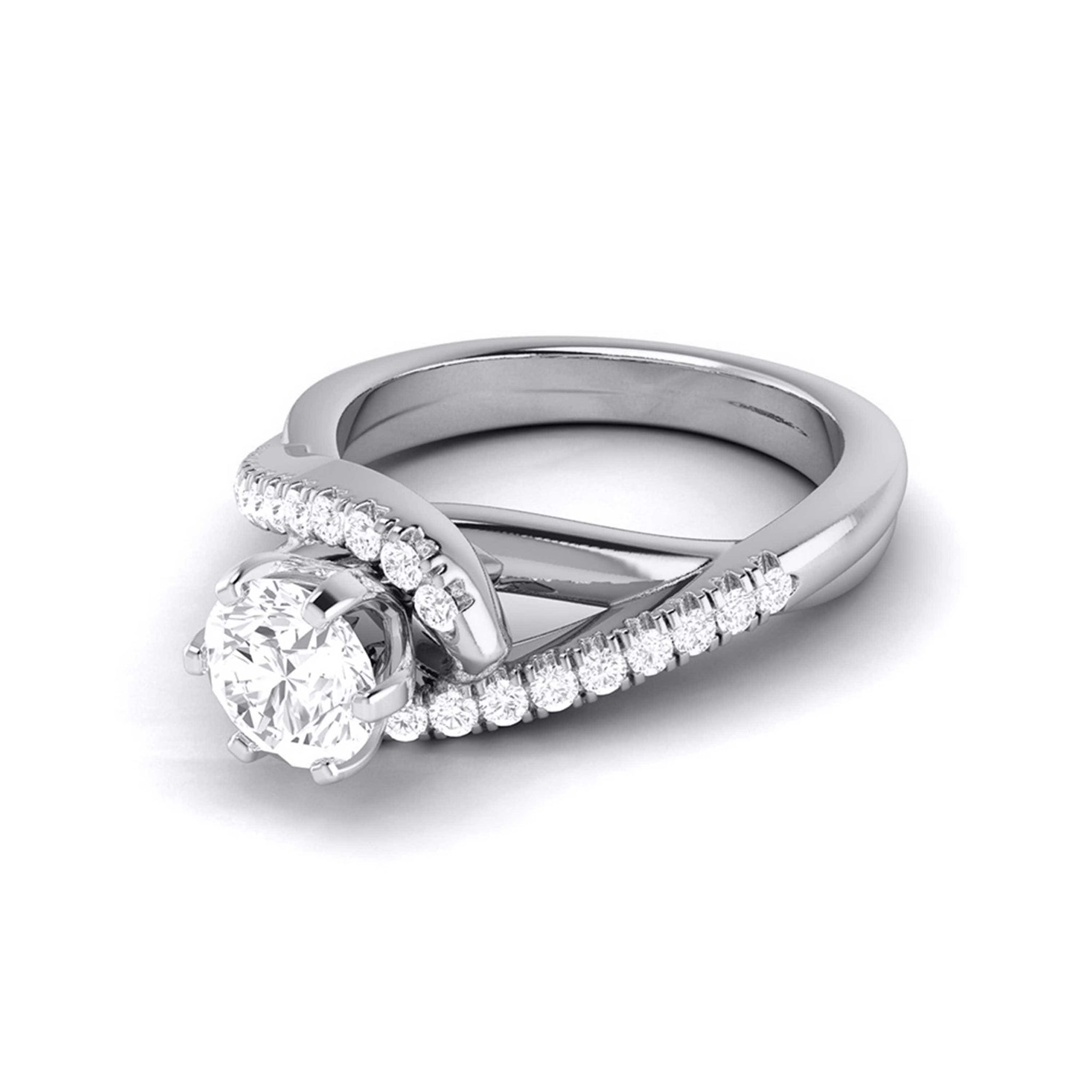 Jewelove™ Rings J VS / Women's Band only Curvy Platinum 1-Carat Solitaire Engagement Ring for Women JL PT G 110-C