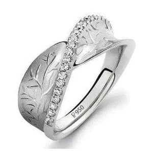 Jewelove™ Rings Curvy Platinum Ring with Diamonds by Jewelove JL PT 507