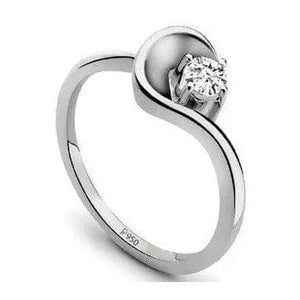 Jewelove™ Rings Curvy Platinum Solitaire Ring for Women JL PT 510