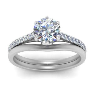 Jewelove™ Rings J VS / Women's Band only Customised 1.00 Pointer Platinum Solitaire Ring JL PT 962