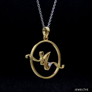 Jewelove™ Necklaces & Pendants Customised 14K Gold Pendant with Single CZ