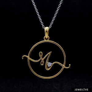 Jewelove™ Necklaces & Pendants Customised 14K Gold Pendant with Single CZ