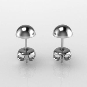 Jewelove™ Earrings Customised 5mm Platinum Half Ball Earrings Studs JL PT E 187-A