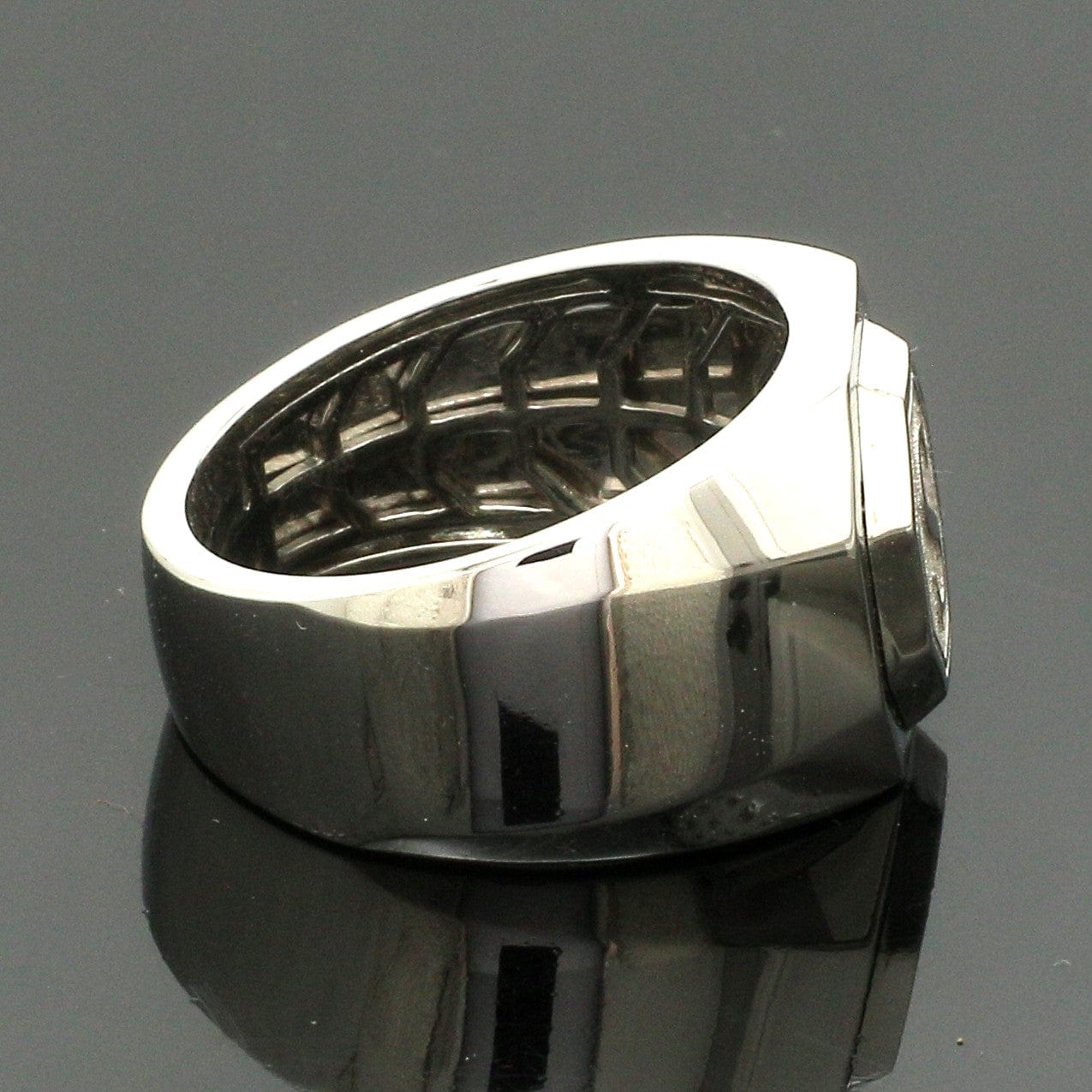 Jewelove™ Rings Men’s Band only Customised Alphabet / Initial Platinum Signet Ring for Men JL PT 1373