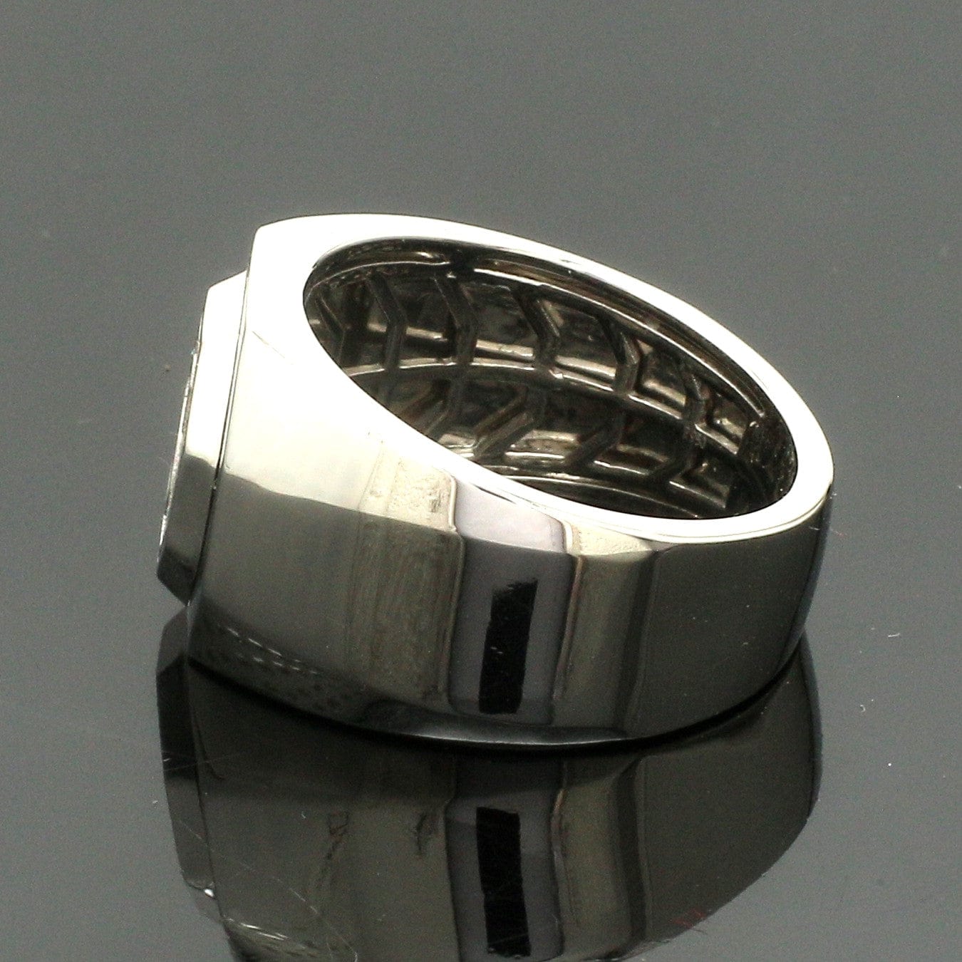 Jewelove™ Rings Men’s Band only Customised Alphabet / Initial Platinum Signet Ring for Men JL PT 1373