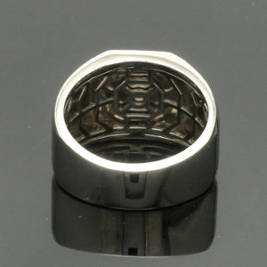 Jewelove™ Rings Men’s Band only Customised Alphabet / Initial Platinum Signet Ring for Men JL PT 1373