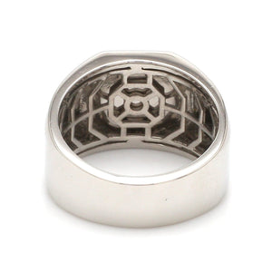 Jewelove™ Rings Men’s Band only Customised Alphabet / Initial Platinum Signet Ring for Men JL PT 1373