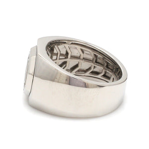 Jewelove™ Rings Men’s Band only Customised Alphabet / Initial Platinum Signet Ring for Men JL PT 1373