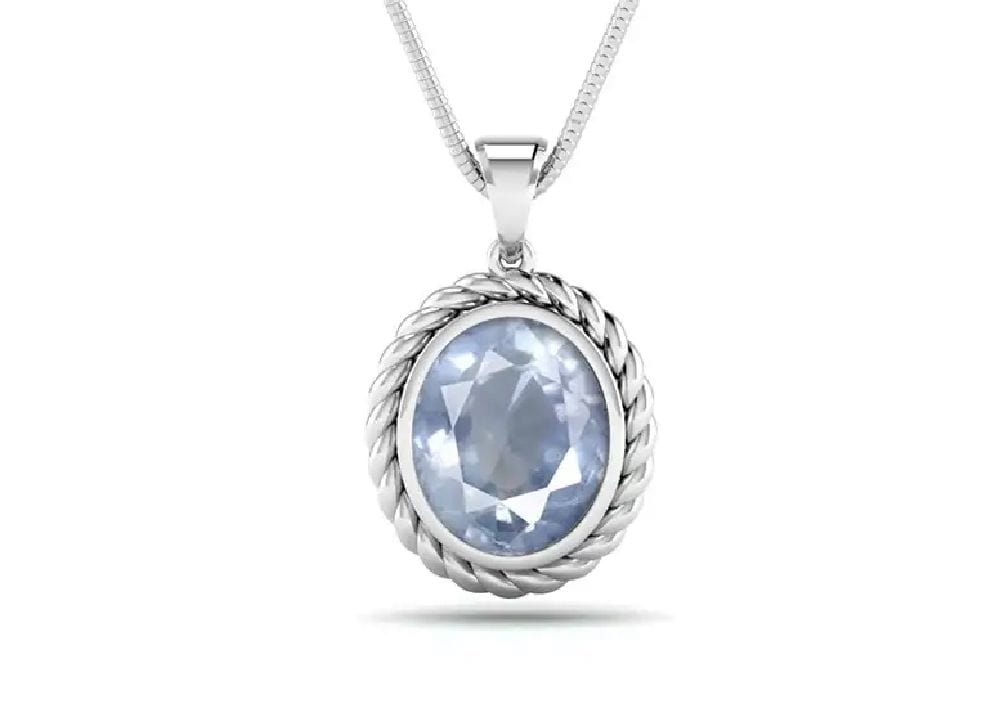 Jewelove™ Pendants Customised Blue Sapphire Pendant in Platinum JL PT P 315-A