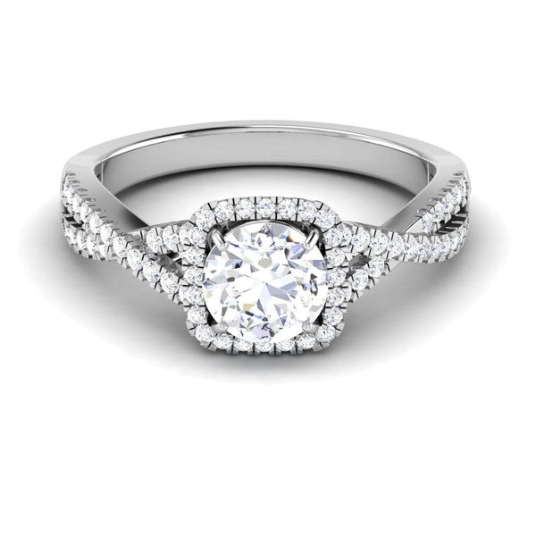 Jewelove™ Rings Customised Designer 30 Pointer Halo Solitaire Platinum Engagement Ring JL PT 499