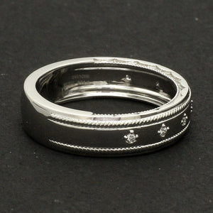 Jewelove™ Rings VVS GH - Ring Size 27 / Men's Band only Customised Designer Men's Platinum Wedding Ring with Diamonds JL PT 6742-A