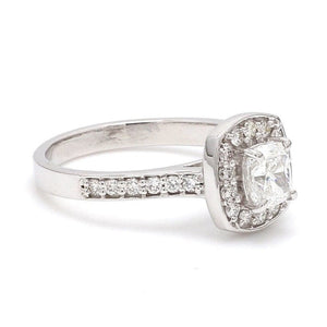 Jewelove™ Customised Halo Solitaire Ring with Cushion Cut Diamond for Dhruv