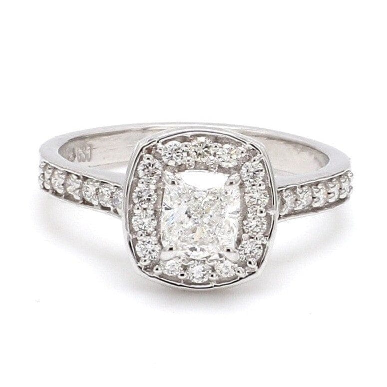 Jewelove™ Customised Halo Solitaire Ring with Cushion Cut Diamond for Dhruv