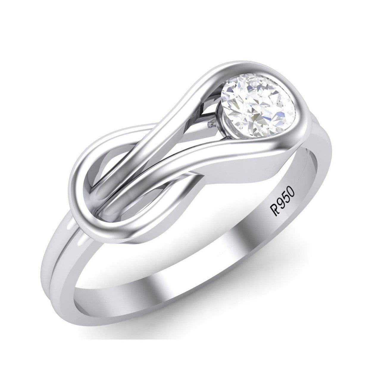 Jewelove™ Rings Customised Infinity Silver Ring for Women JL AG 468