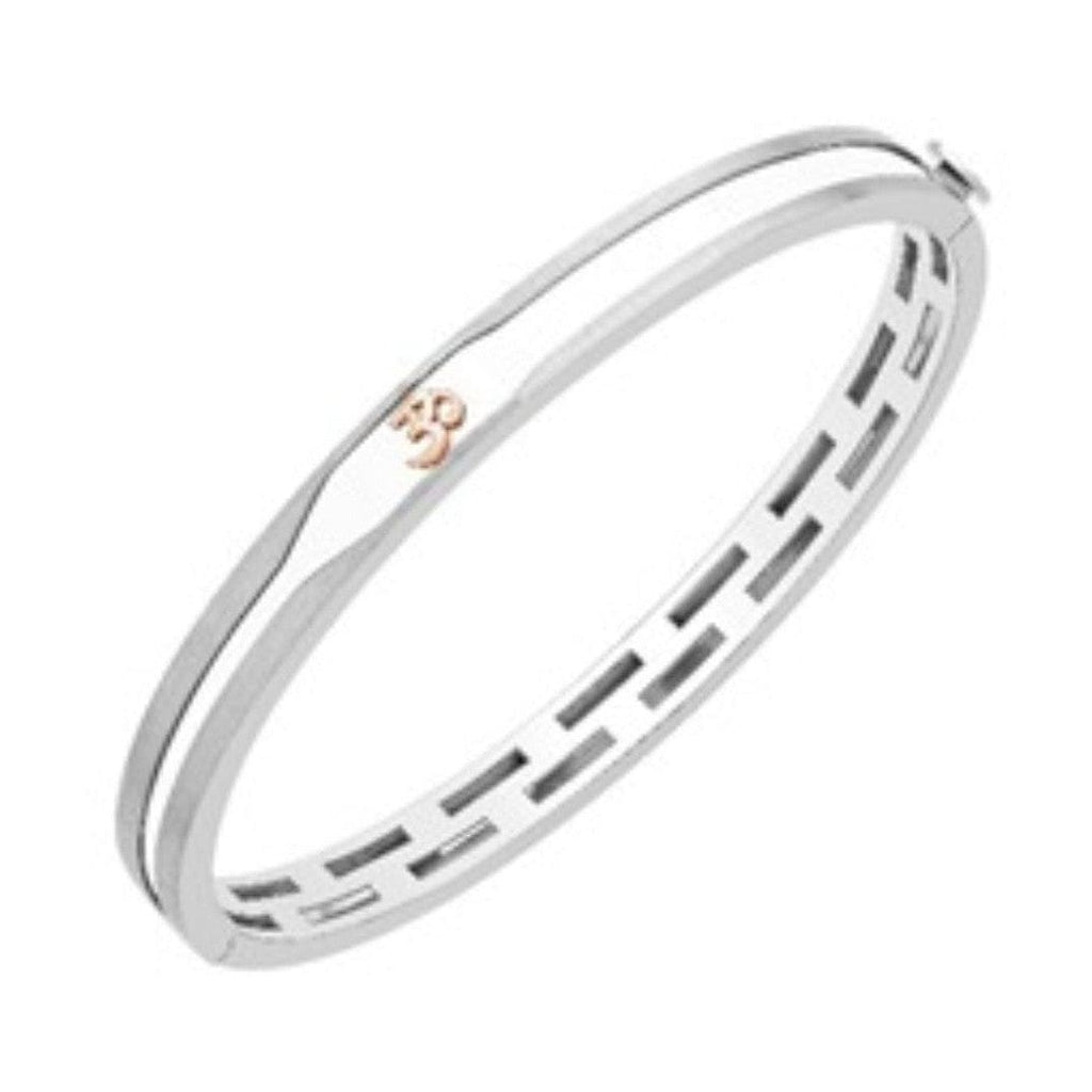 Jewelove™ Bangles & Bracelets Customised Om & Swastik Platinum & Rose Gold Bracelet for Men JL PTB 1427