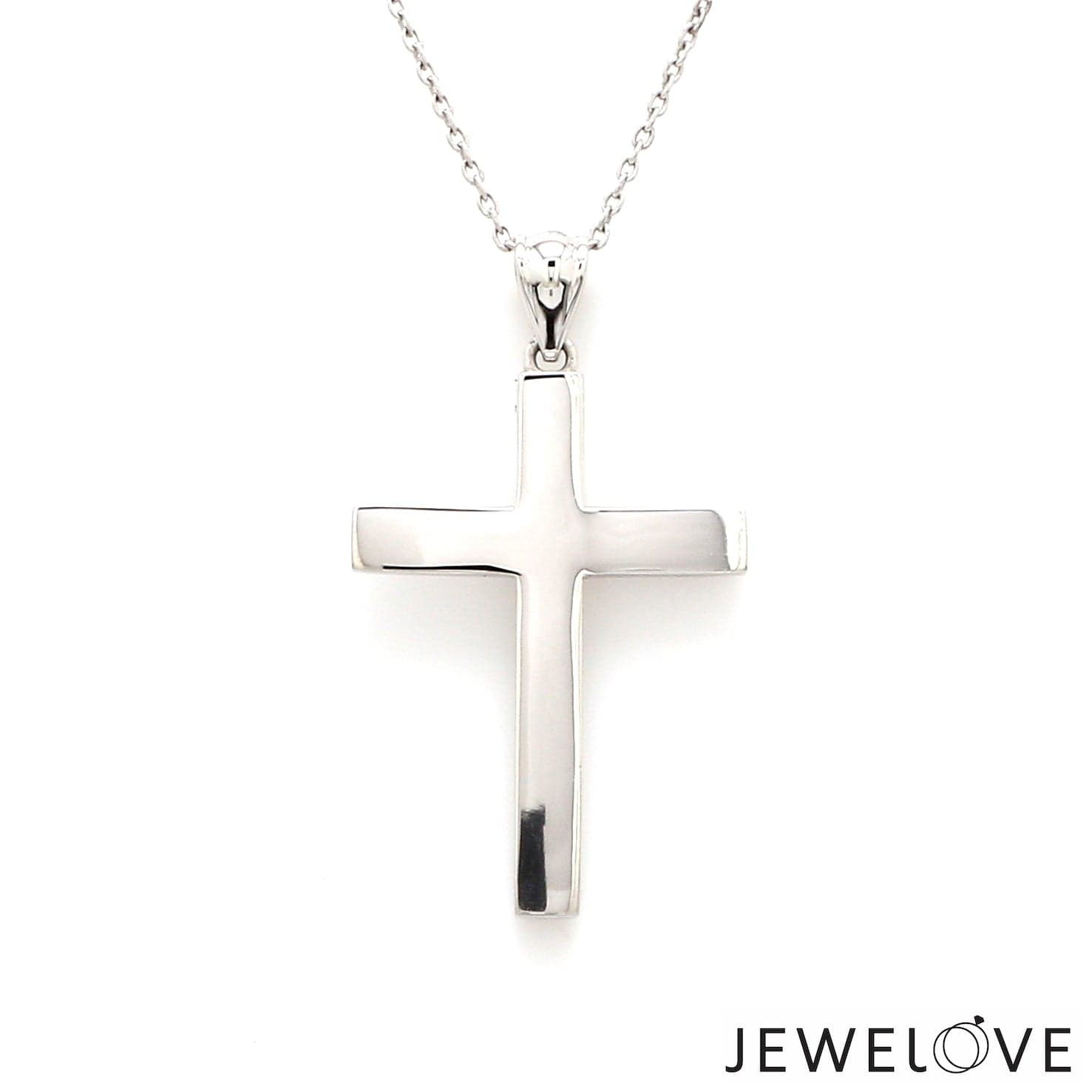 Jewelove™ Pendants 1 3/8 inches Customised Plain Platinum Cross Pendant JL PT P 243-Z