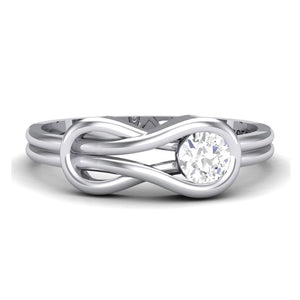 Jewelove™ Rings Women's Band only Customised Plain Platinum Infinity Ring for Women JL PT 1168