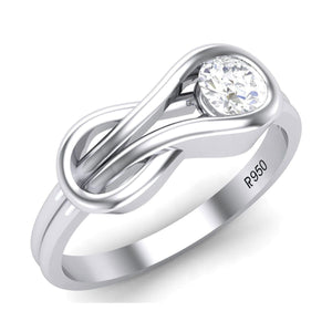 Jewelove™ Rings Women's Band only Customised Plain Platinum Infinity Ring for Women JL PT 1168