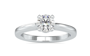 Jewelove™ Rings Customised Plain Platinum Mounting for 0.44 Radiant Cut