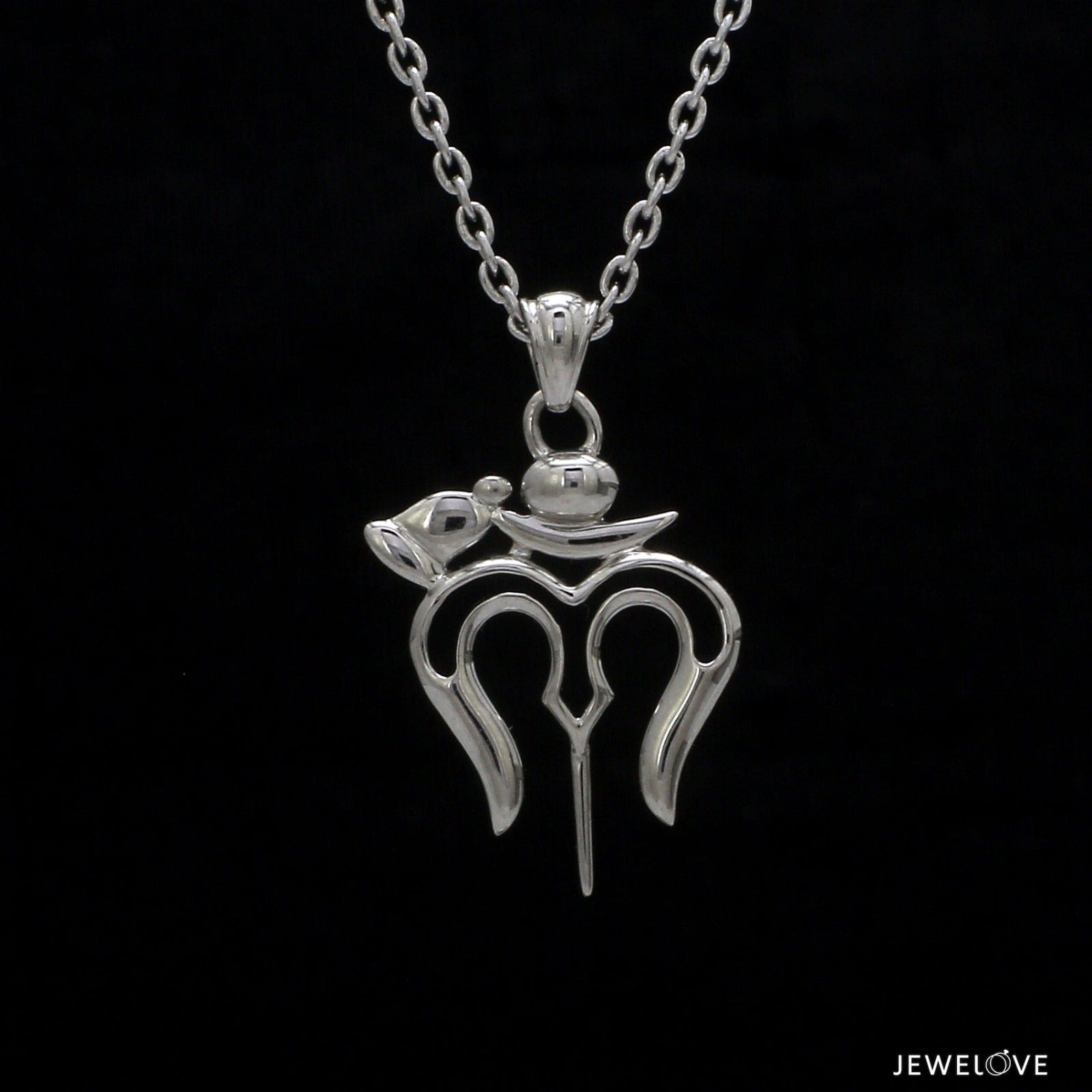 Jewelove™ Pendants Customised Plain Platinum Shiv Ji Trishul Pendant JL PT P Trishul-1