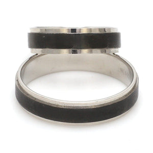 Jewelove™ Rings Customised Platinum Band with Black Rhodium JL PT 950