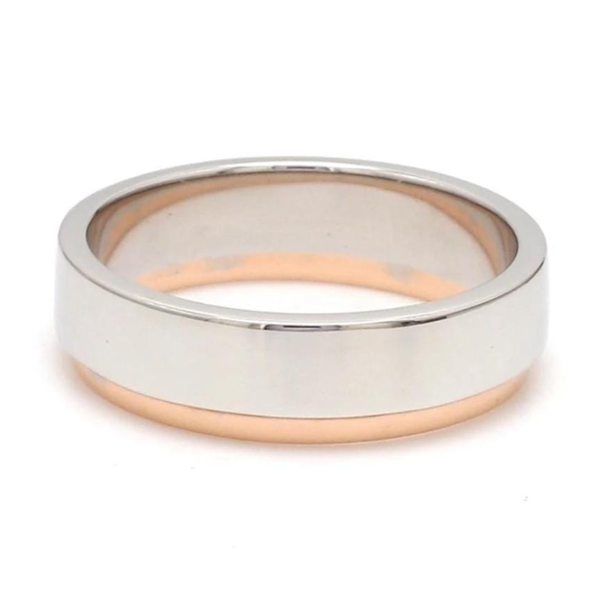 Jewelove™ Rings Men's Band only Customised Platinum Love Bands with Rose Gold JL PT 925