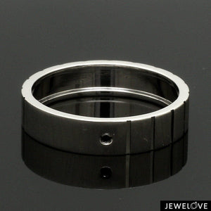 Jewelove™ Rings Men's Band only Customised Platinum Men’s Rings with Black Diamond JL PT 953-Black