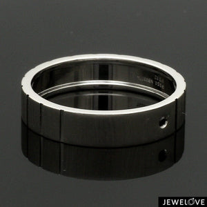 Jewelove™ Rings Men's Band only Customised Platinum Men’s Rings with Black Diamond JL PT 953-Black