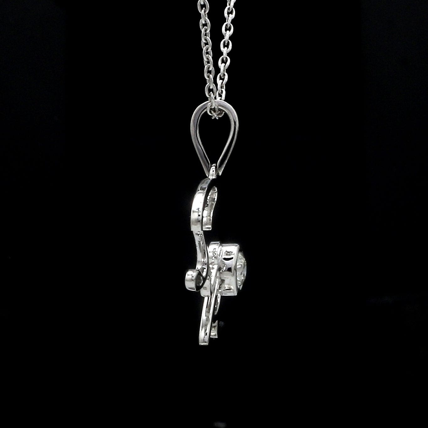 Jewelove™ Necklaces & Pendants Customised Platinum Name Pendant with 0.50 cts. Solitaire