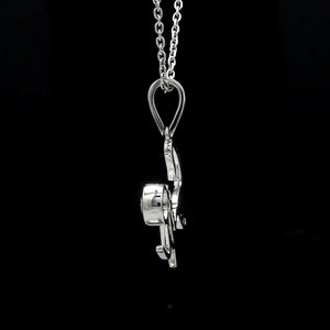 Jewelove™ Necklaces & Pendants Customised Platinum Name Pendant with 0.50 cts. Solitaire