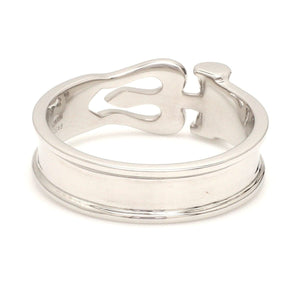 Jewelove™ Rings Men's Band only Customised Platinum OM Trishul Ring for Men JL PT 1367